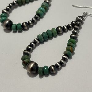 Sterling Silver Turquoise Earrings With Desert Pearls